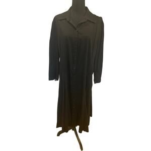 Nygard Collection Vintage Black A-Line Midi Shirt Dress - Sz 16